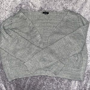 Gray Cropped Cardigan